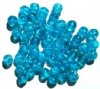 50 6mm Aqua Crackle Glass Beads